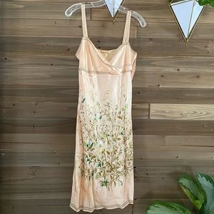 Max studios Peach Silk Strappy midi dress